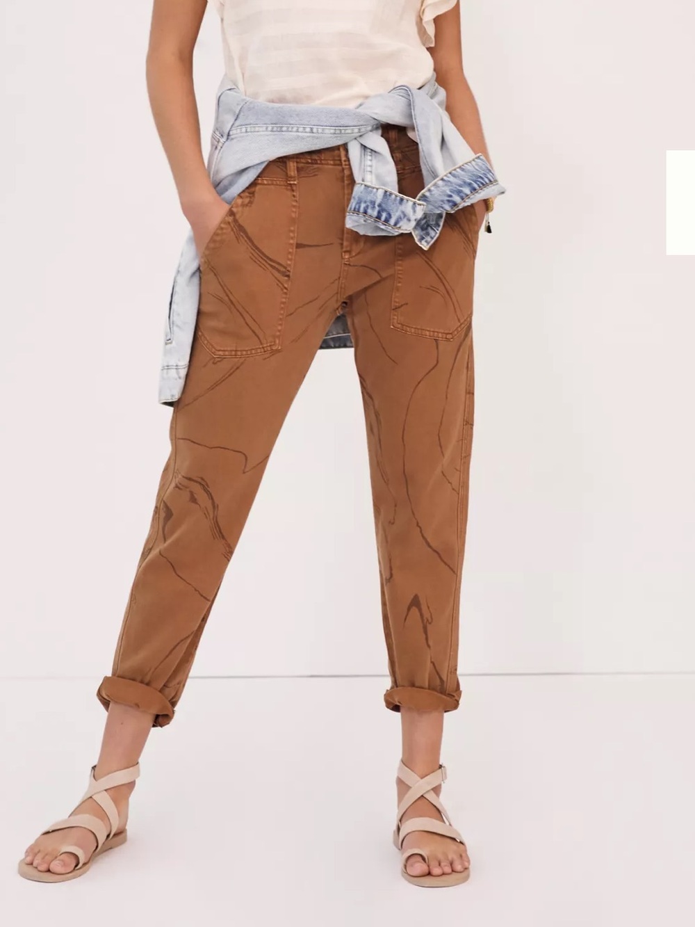 Pilcro Marbled High-Rise Straight Jeans size 29